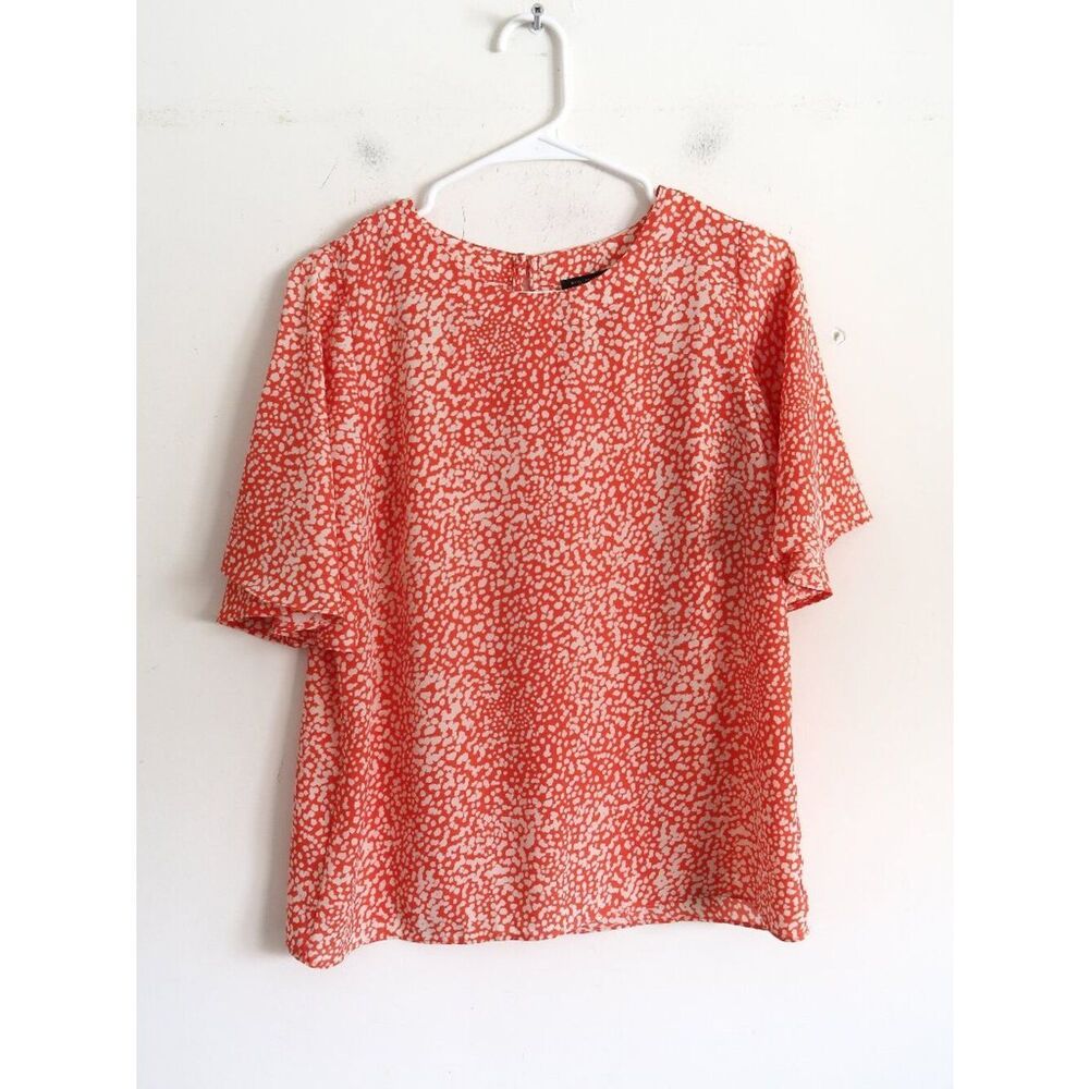 Ann Taylor Orange Spotted Blouse - Size XS